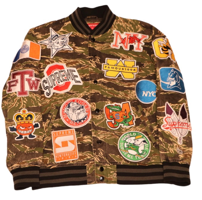 The Sole Broker - Supreme NCAA Varsity Jacket Camo Sample sz S Pre