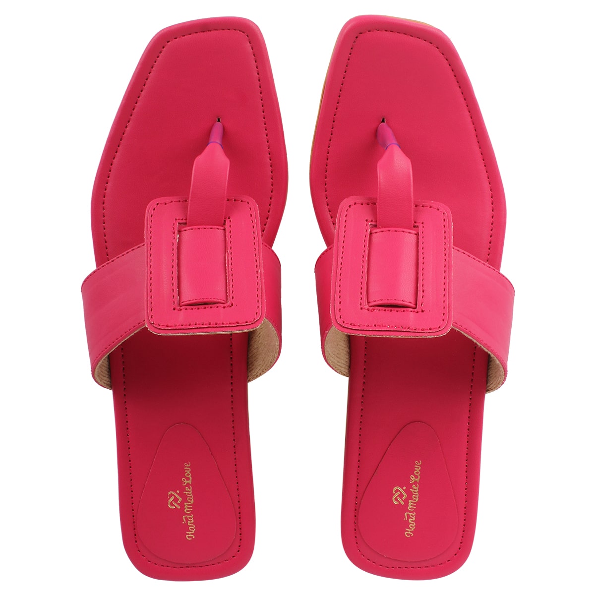 Pink T-Shaped Cushioned Flats – Bombay Brown India