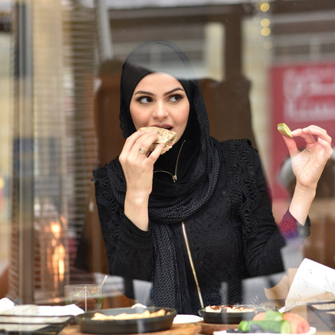 Girl eating sandwich