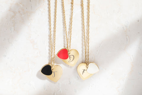 Love heart necklace personalised gold or silver
