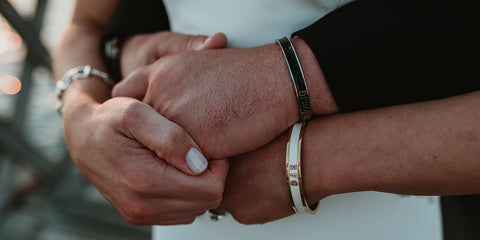 Wedding bracelets bride and groom 