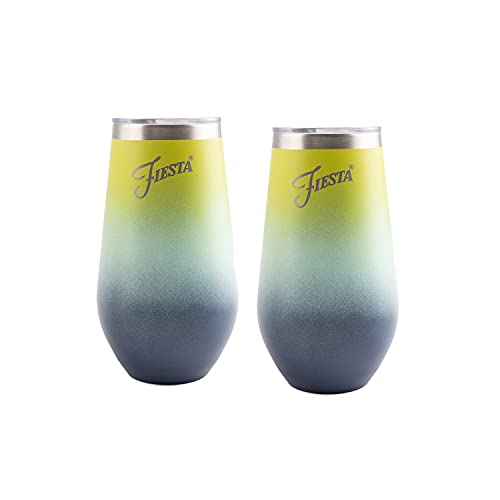 Fiesta (4) 15oz. Multi-Color Insulated Wine Tum blers 