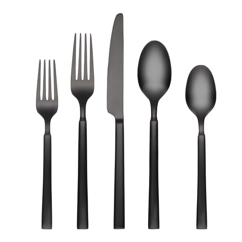 Fiestaware Maraca Black Satin 20-Piece Stainless Steel Flatware – The  Cook's Nook