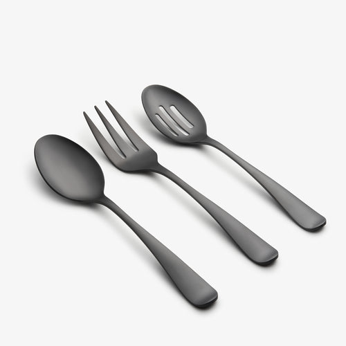 Matte Black Silverware Set 40 Pieces, Stainless Steel Flatware Set,  Titanium Plating Cutlery Set, Matte Black Utensil Sets, Service Set for 8  (Matte