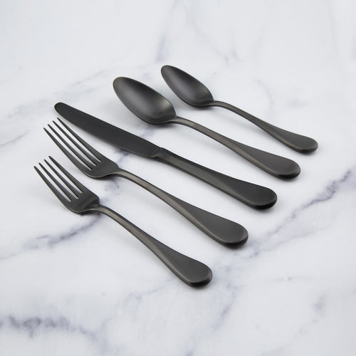 Cubit Matte Black 18/10 Stainless Steel 20 Piece Flatware Set