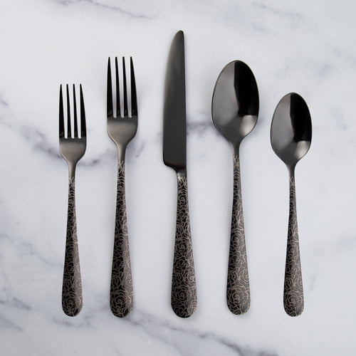 Aero Black Flatware 5-Piece Place Setting + Reviews