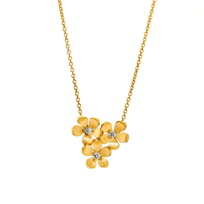 Jardin Satin Flower Bunch Necklace from Syna Jewels – SYNAJEWELS