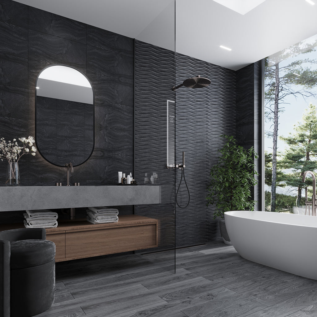 Coal Black 12x24 Field Matte Porcelain Tile (5 pack, 10.763 sq ft/case)