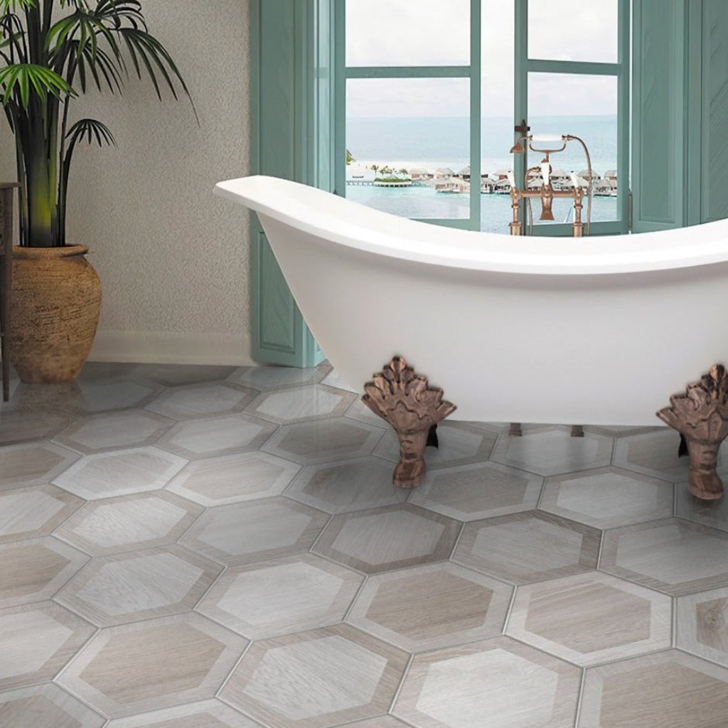 Mink Gray 10x10 Matte Hexagon Porcelain Tile (20 pack, 10.43 sq ft/case)