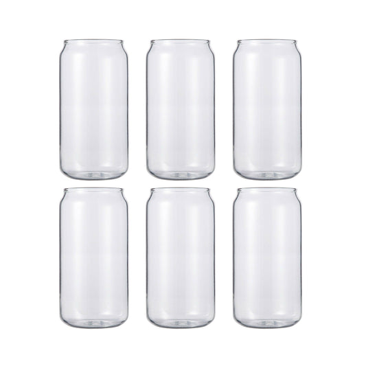 Sublimation Beer Can Glass with Bamboo lid CLEAR
