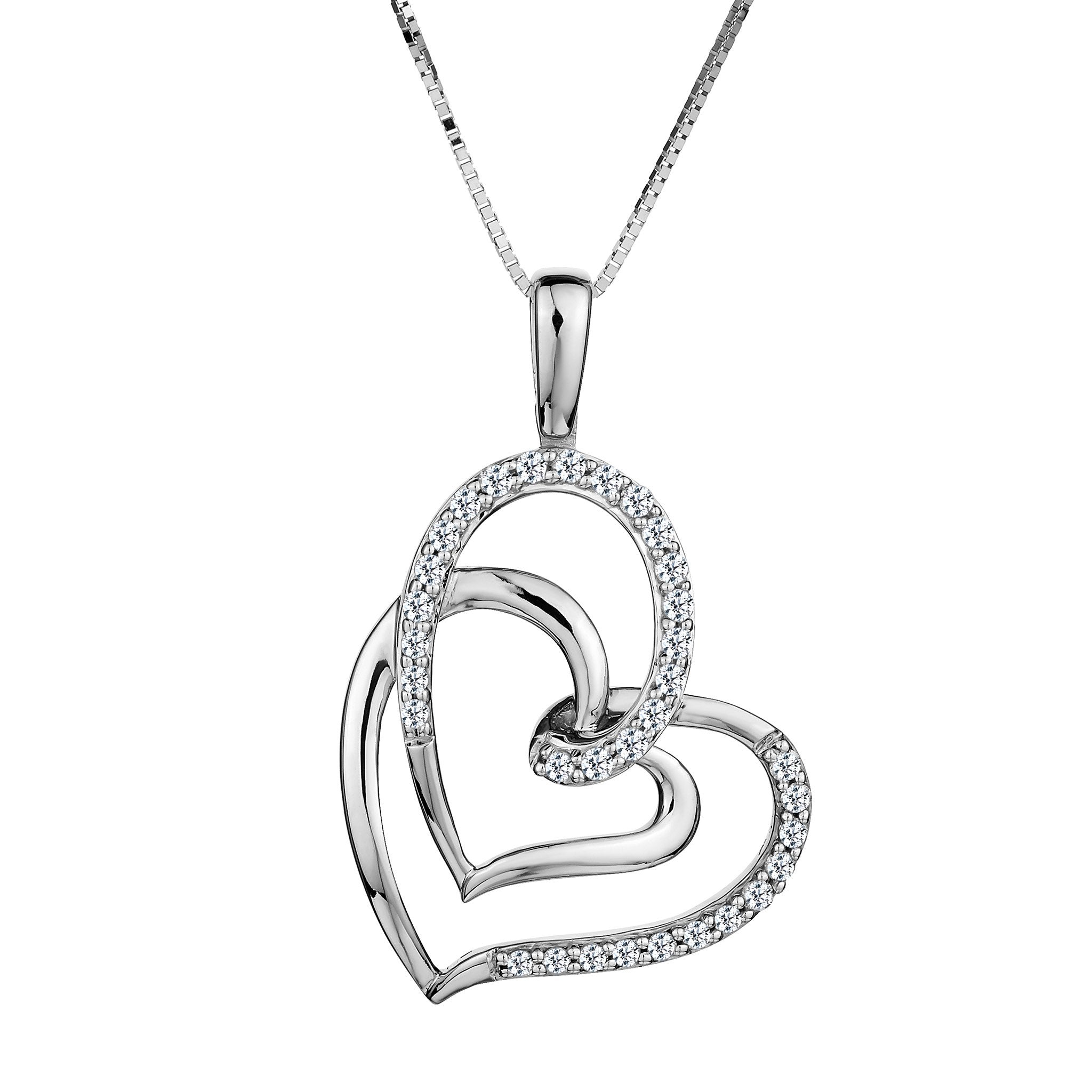 Showroom of Love connection diamond pendant in white gold | Jewelxy - 206353