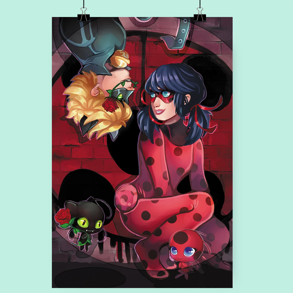 11x17 miraculous ladybug print noble demons