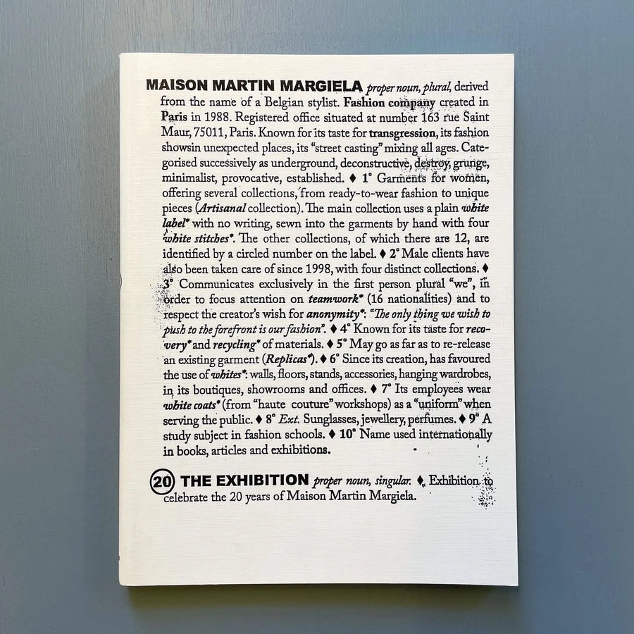 Maison Martin Margiela 20' Exhibition - MoMu 2008 – Saint-Martin