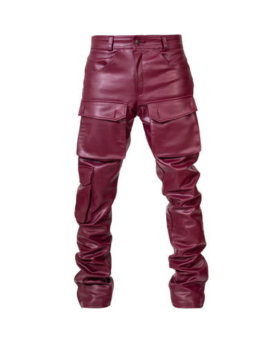 Red leather cargo pants – Soon Enough