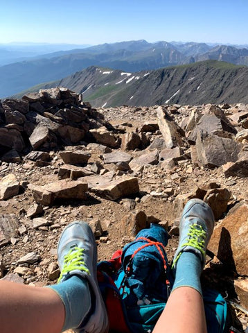 Caterpy no tie shoelaces and cords at the summit of Mt. Elbert