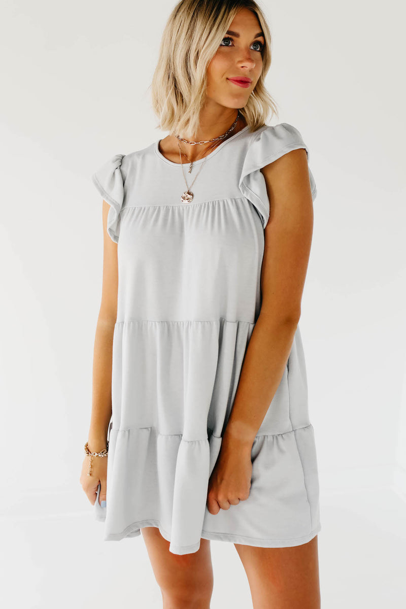 (MOD Exclusive) The Tenicia Tiered Dress - Grey