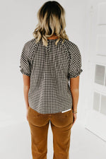 The Hazel Checkered Blouse - Olive
