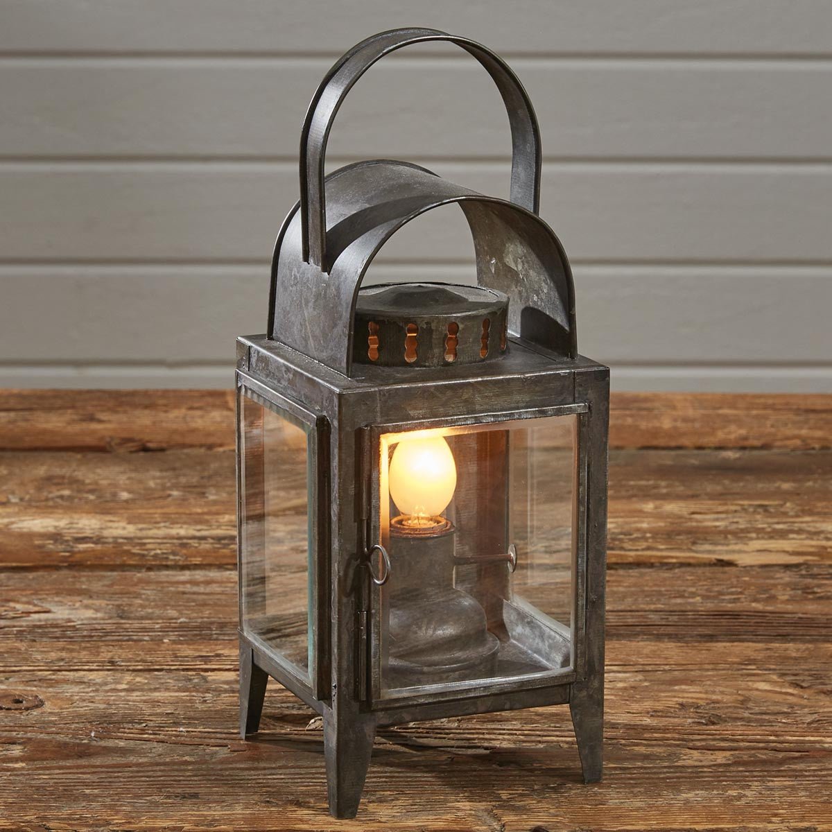 Rustic Western Horses Electric Metal Lantern Lamp Ranch Cabin