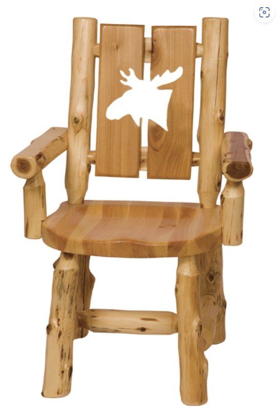 Tree Cut-Out Cedar Arm Dining Chair