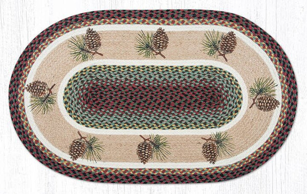 Needles & Cones Design Oval Braided Rug 4'x6' - Earth Rugs – The