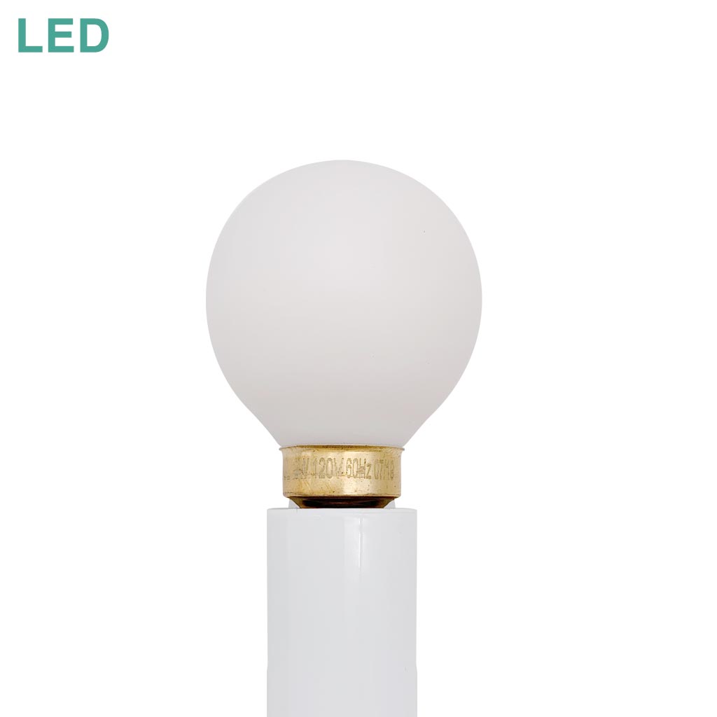 Design | Medium White Round LED Replacement Bulb