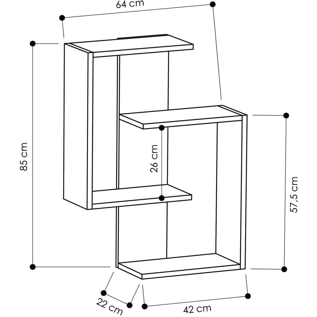 Paradox Shelf, Grey-Dark Oak – Modern Furniture Deals