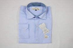 Modern Blue Cotton Blend Solid Formal Shirt For Men