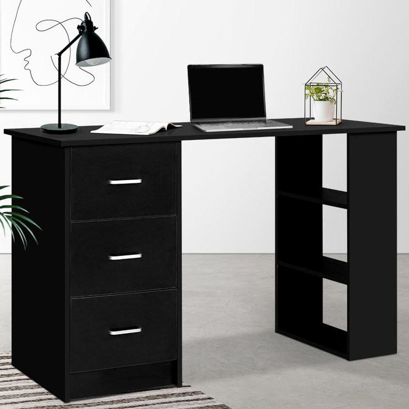 compact black desk