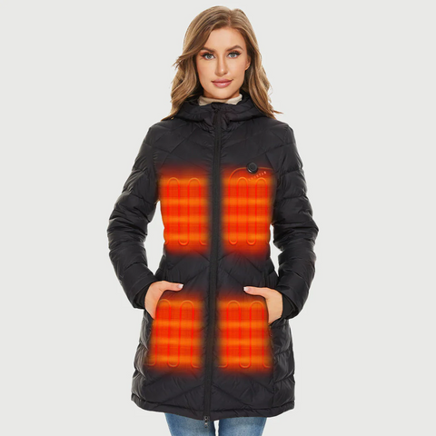 Women's Heated Long Down Jacket