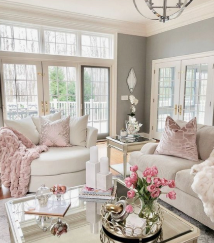 glam living room, glam home, high fashion, cozy home, z gallerie