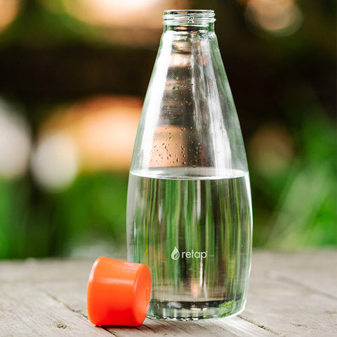 Retap Glasflasche mit Deckel Orange