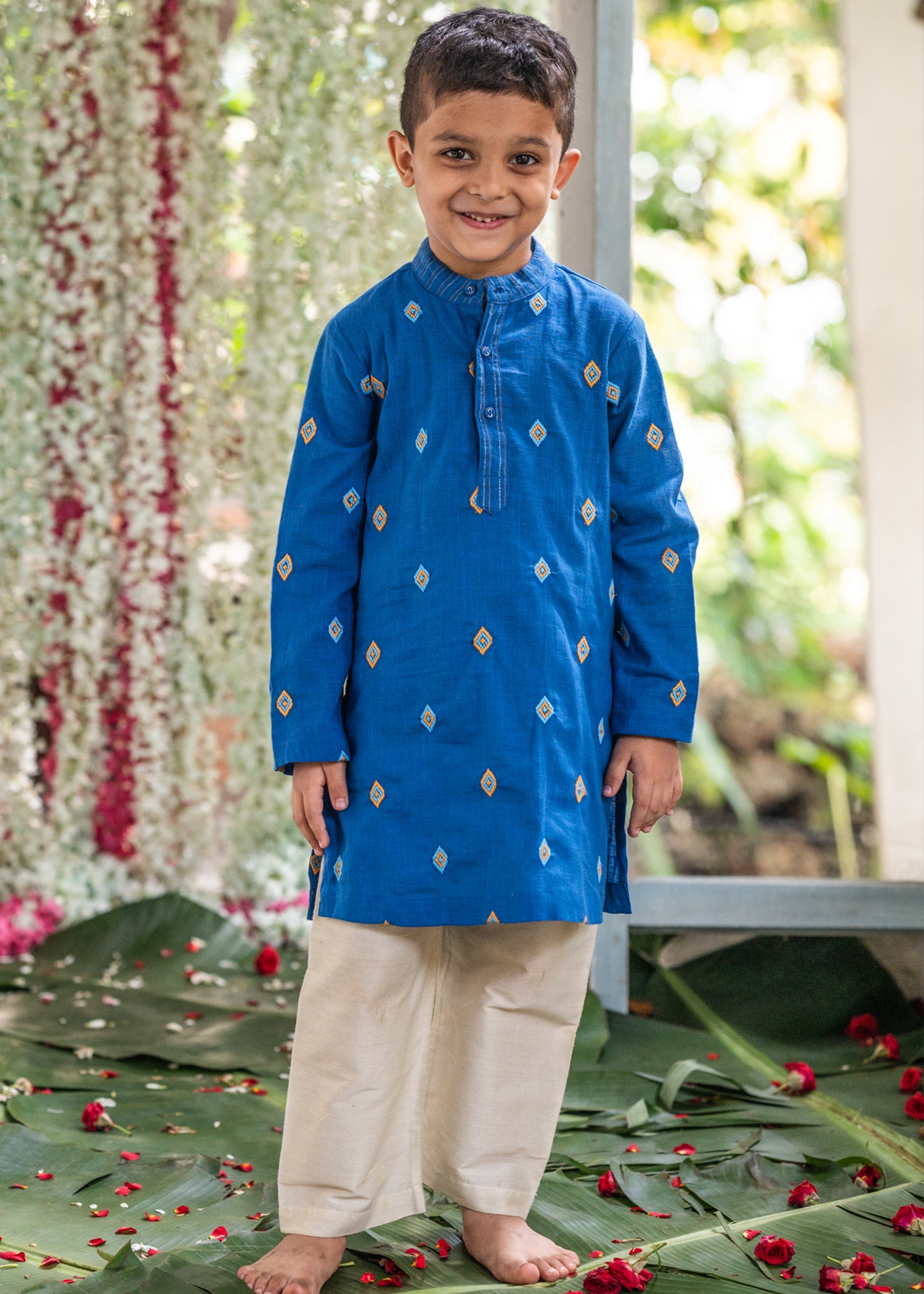 Utsav Blue Embroidered Kurta Boys (6 Months-14 Years)