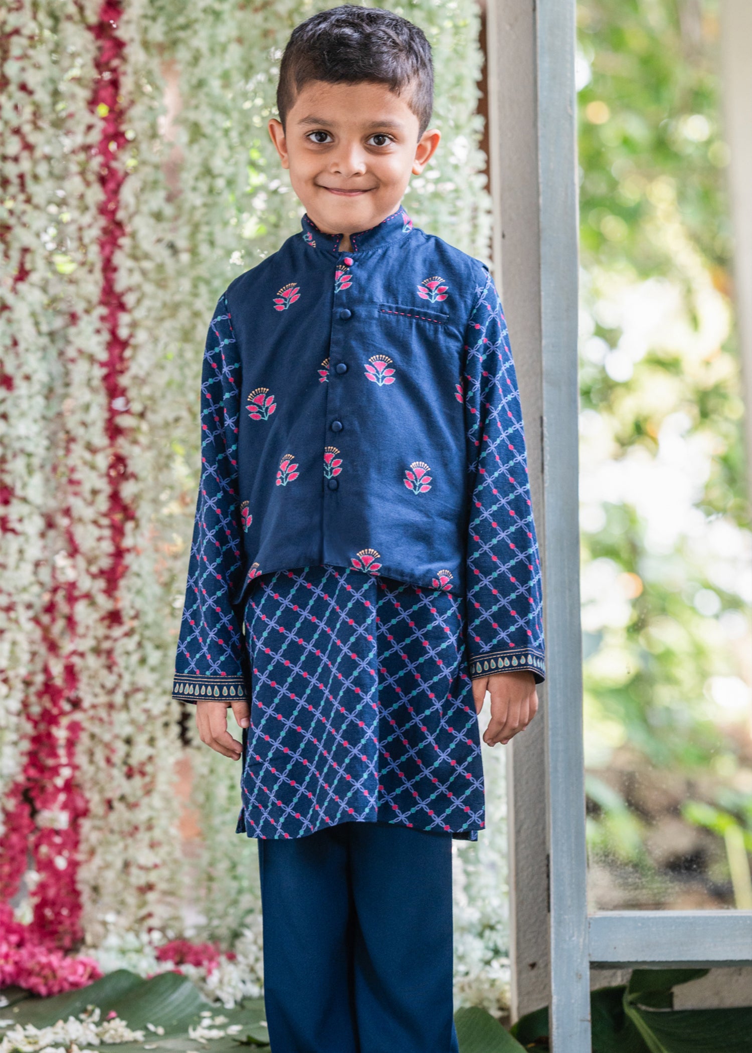 Utsav Navy Kurta Bundi Set Boys (6 Months-14 Years)