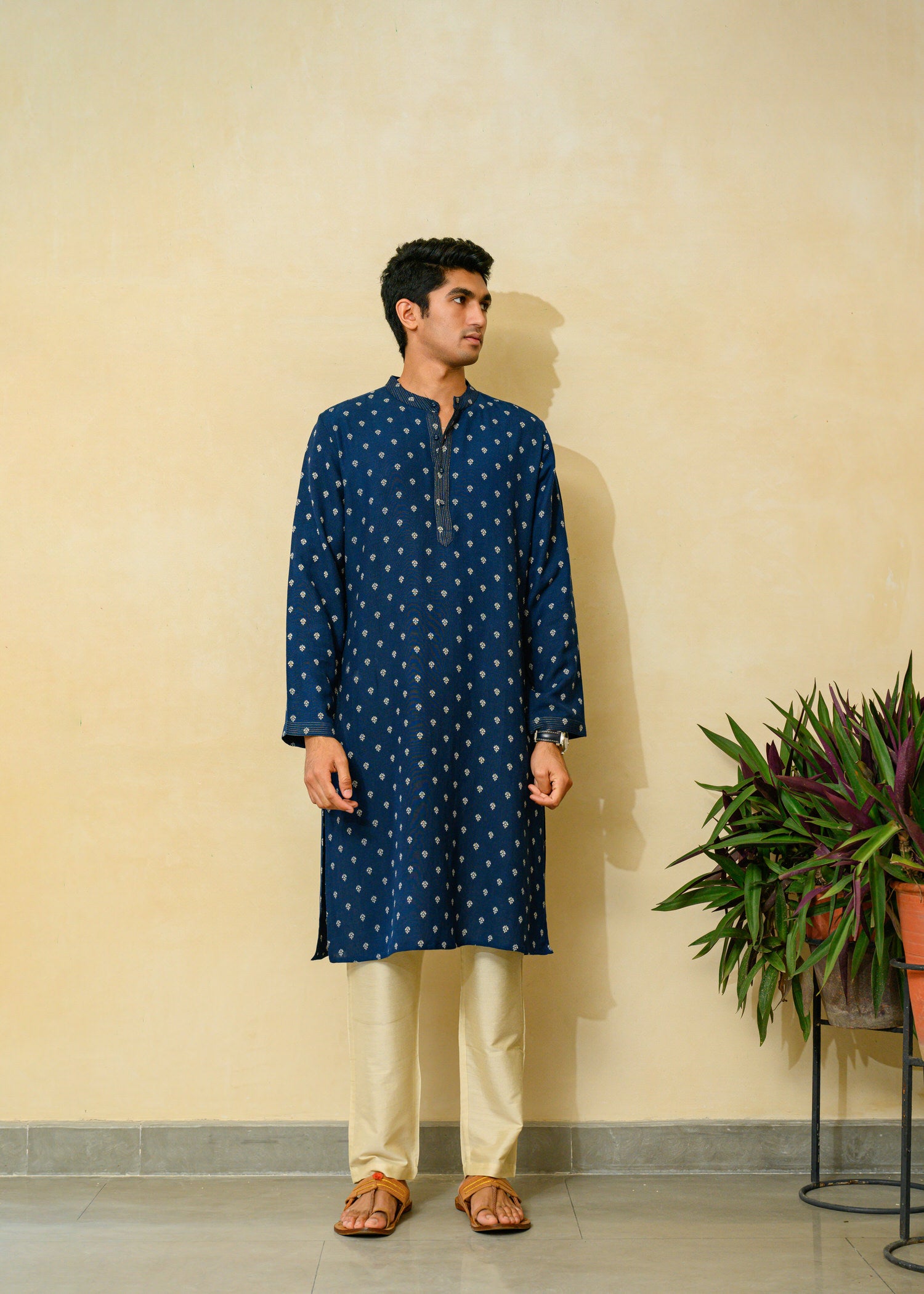 Mandarin Collar Long Kurta