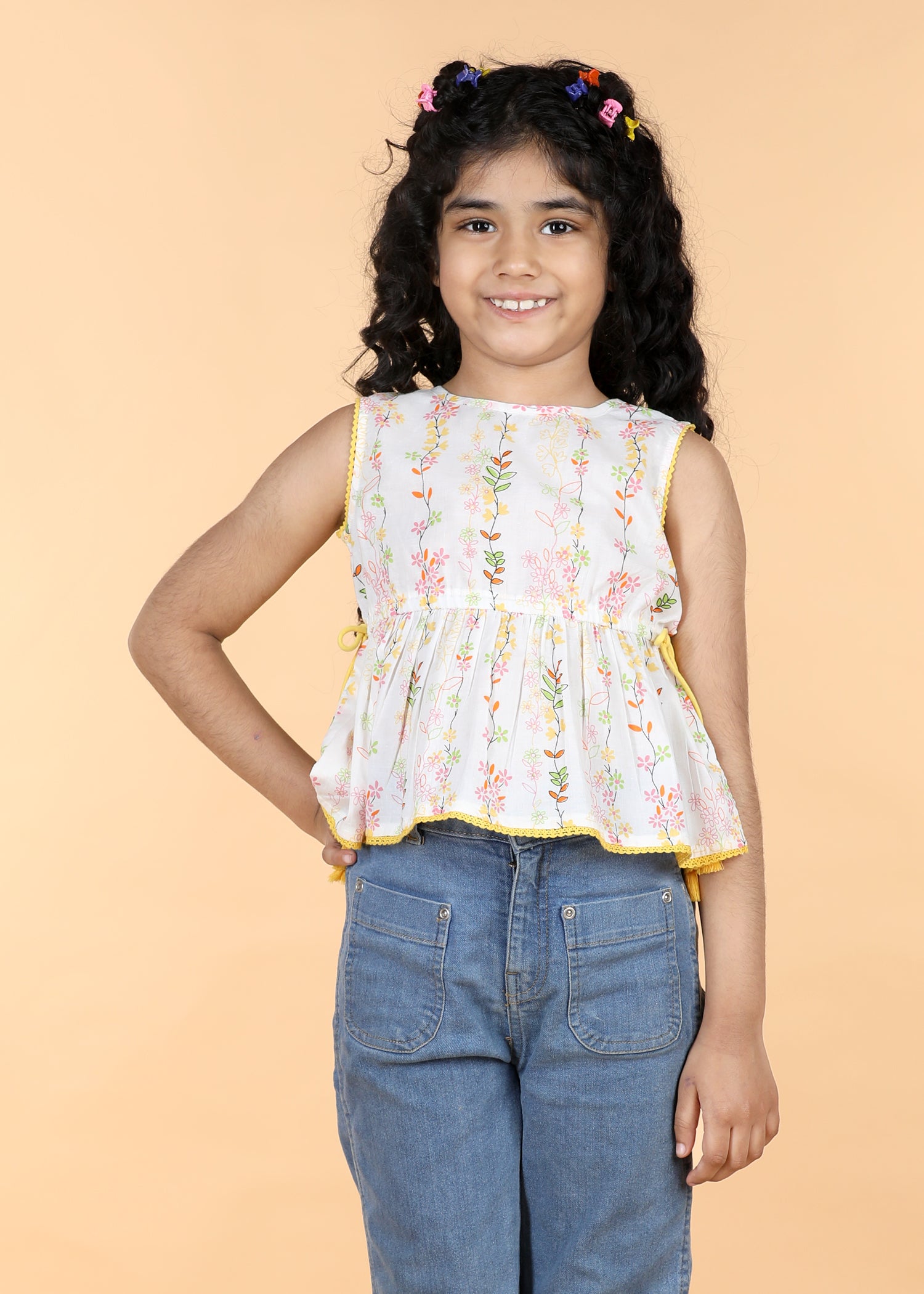 Multi Cotton Peplum Top Girls (6 Months -12 Yrs)