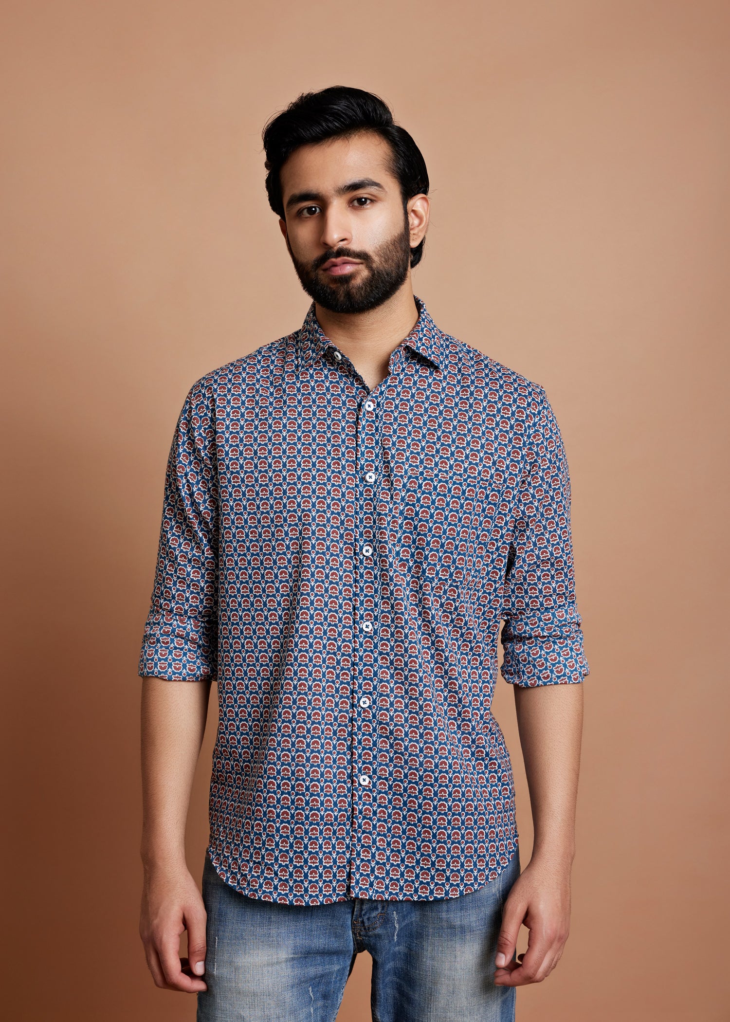 Legion Blue Regular Cotton Full Sleeve Shirt