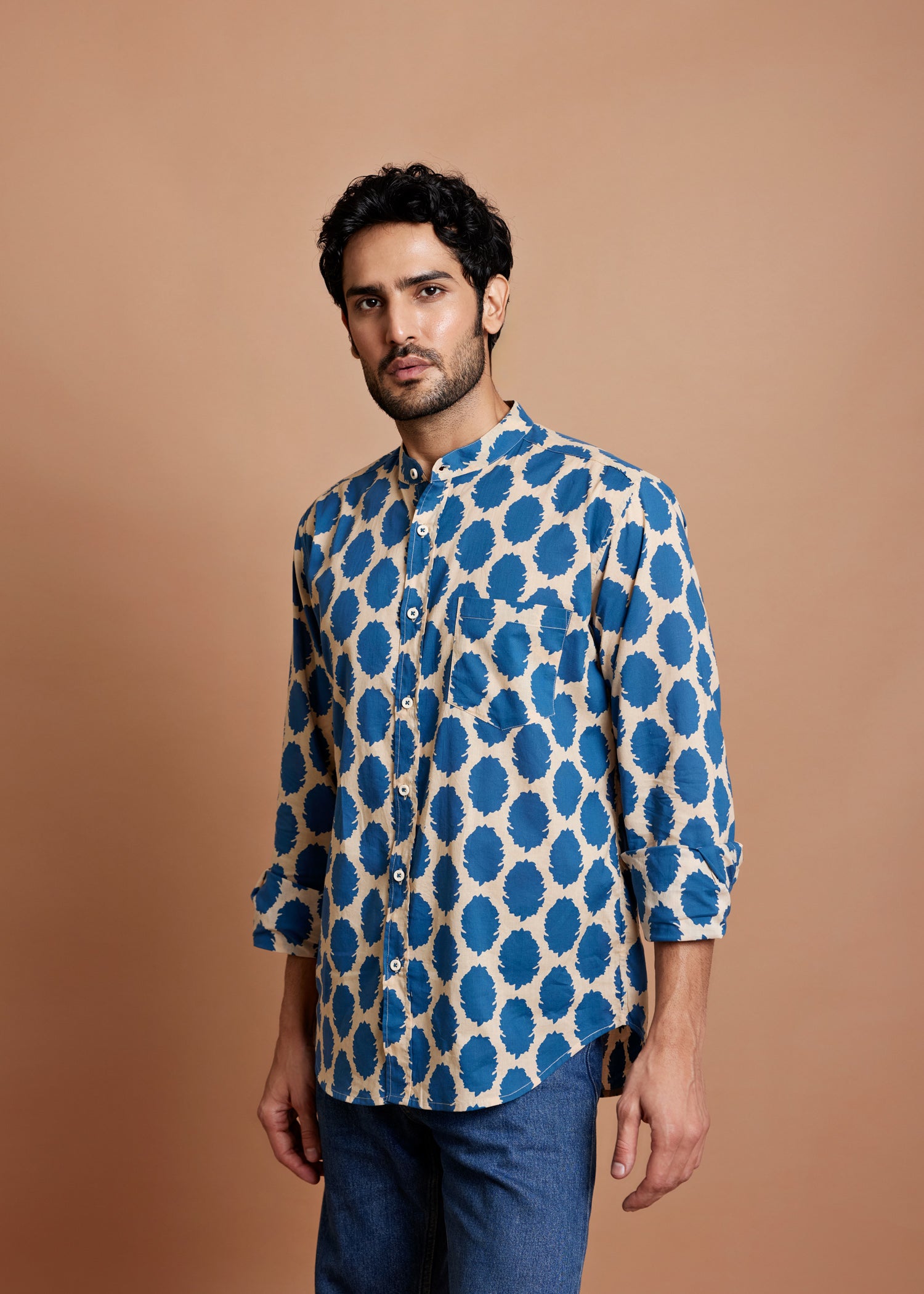 Legion Blue Regular Cotton Full Sleeve Shirt