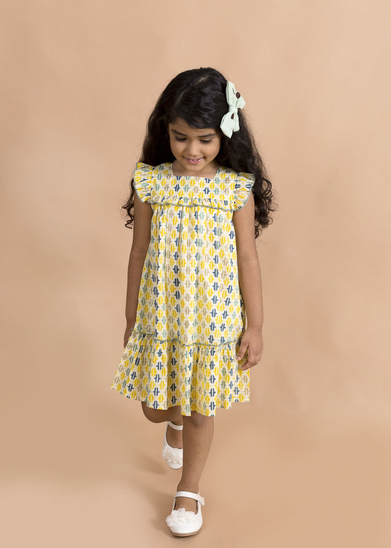 Pixie Replica Blue Cotton Dress Girl (2 Years to 9 Years)