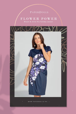 Greta Shift Dress in Floral Digital Print