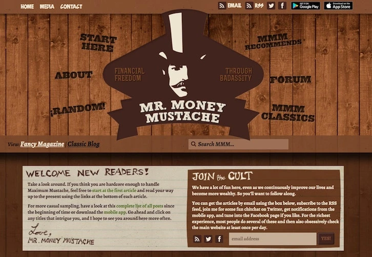 Mr. Money Mustache，一个备受欢迎的个人金融博客
