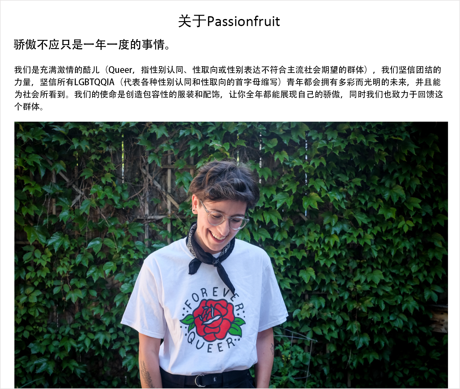 Passionfruit网站首页公司宣言