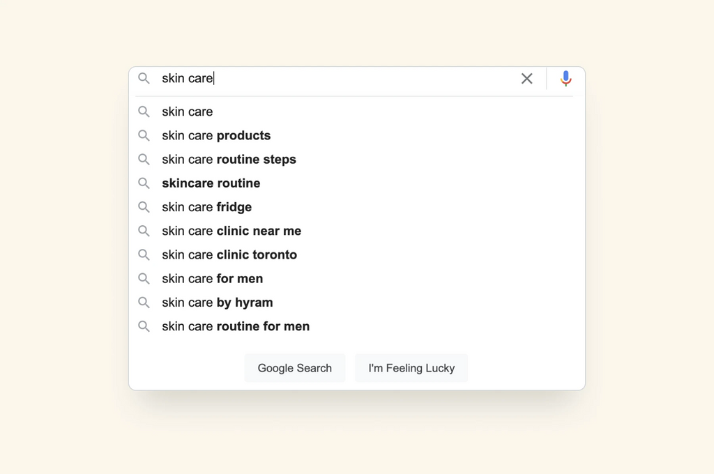 谷歌上的护肤品流行搜索词