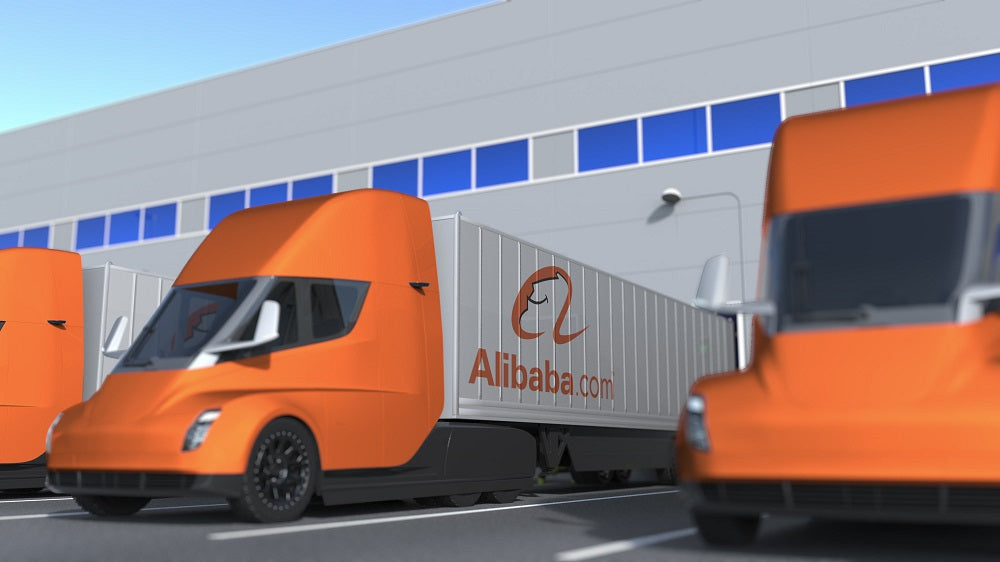 阿里巴巴国际站运输商品的货车