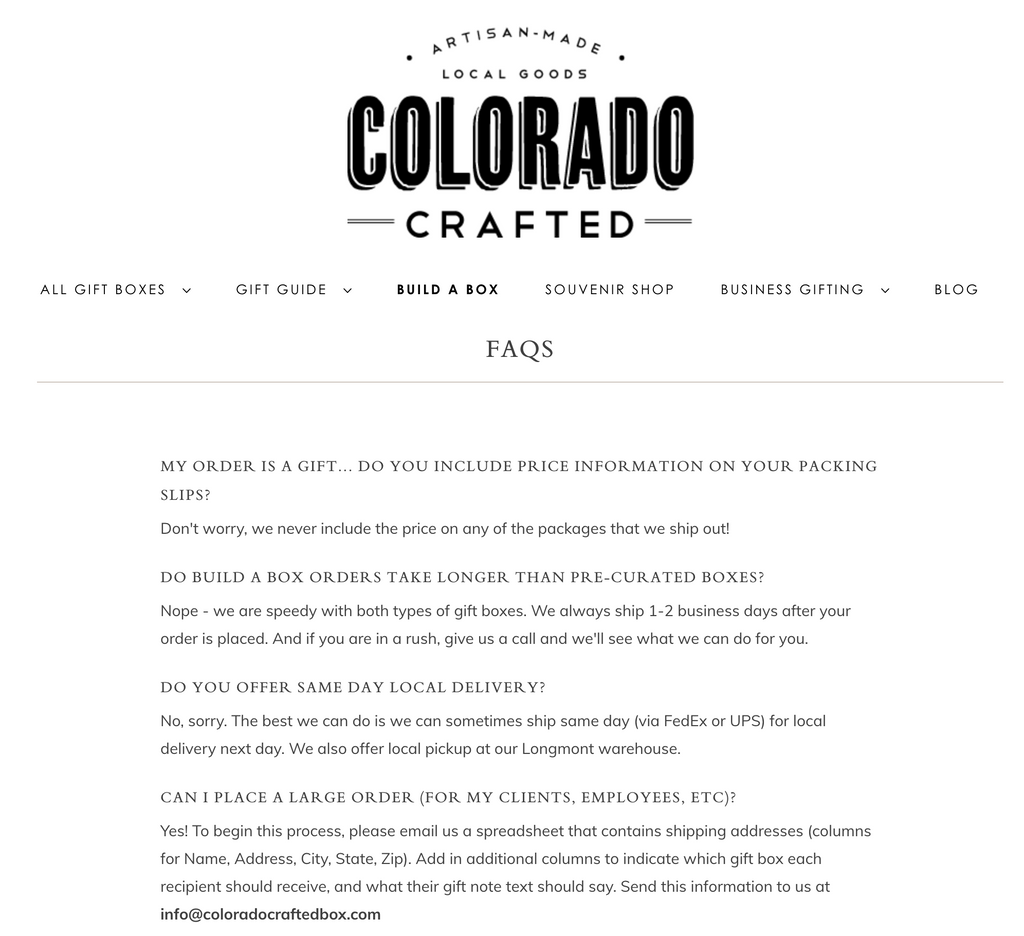 colorado 常见问题页面