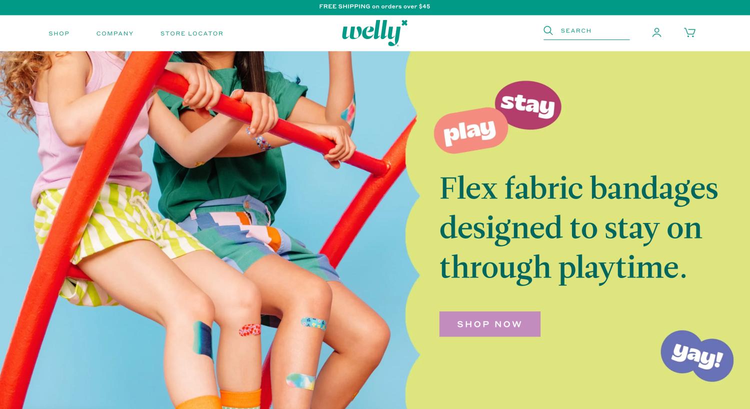 Welly页面显示,孩子们坐在红色架子上,色彩鲜艳的画面