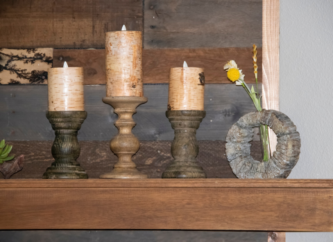 Wooden Candle Holder