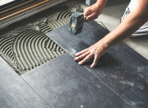 patterned floors using contour gauge