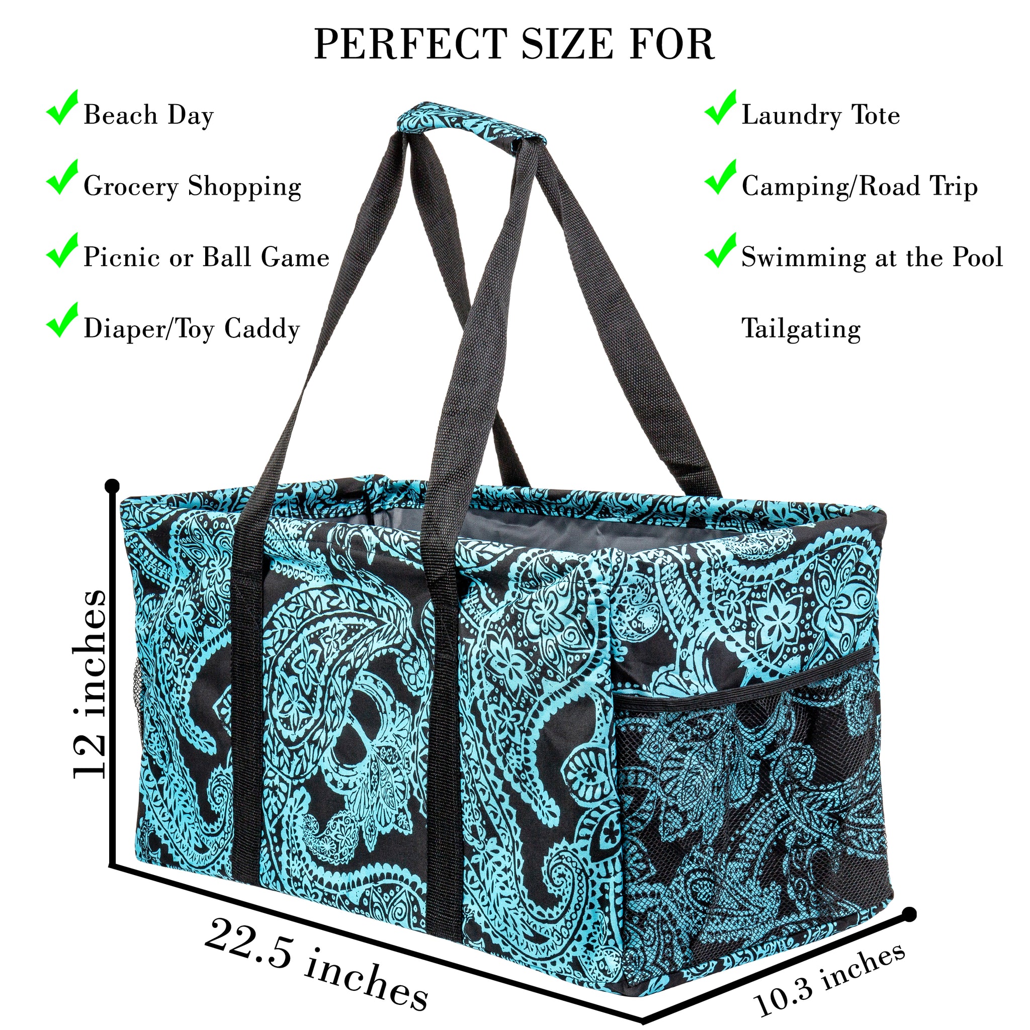 Extra Large Utility Tote Bag - Oversized Collapsible Pool Beach Canvas ...