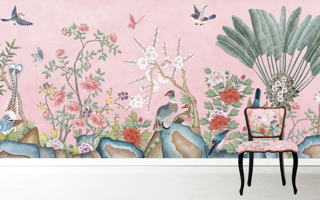 Tropical Floral Blush Wallpaper  Dunelm