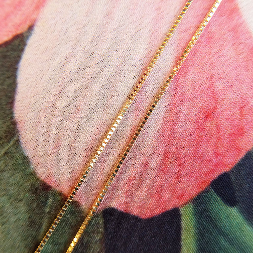 Fine Box Chain Necklace for Pendants in 9ct Rose Gold